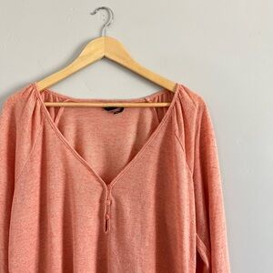 Urban Outfitters Out from Under | Coral Wide Long Sleeve Lightweight Top